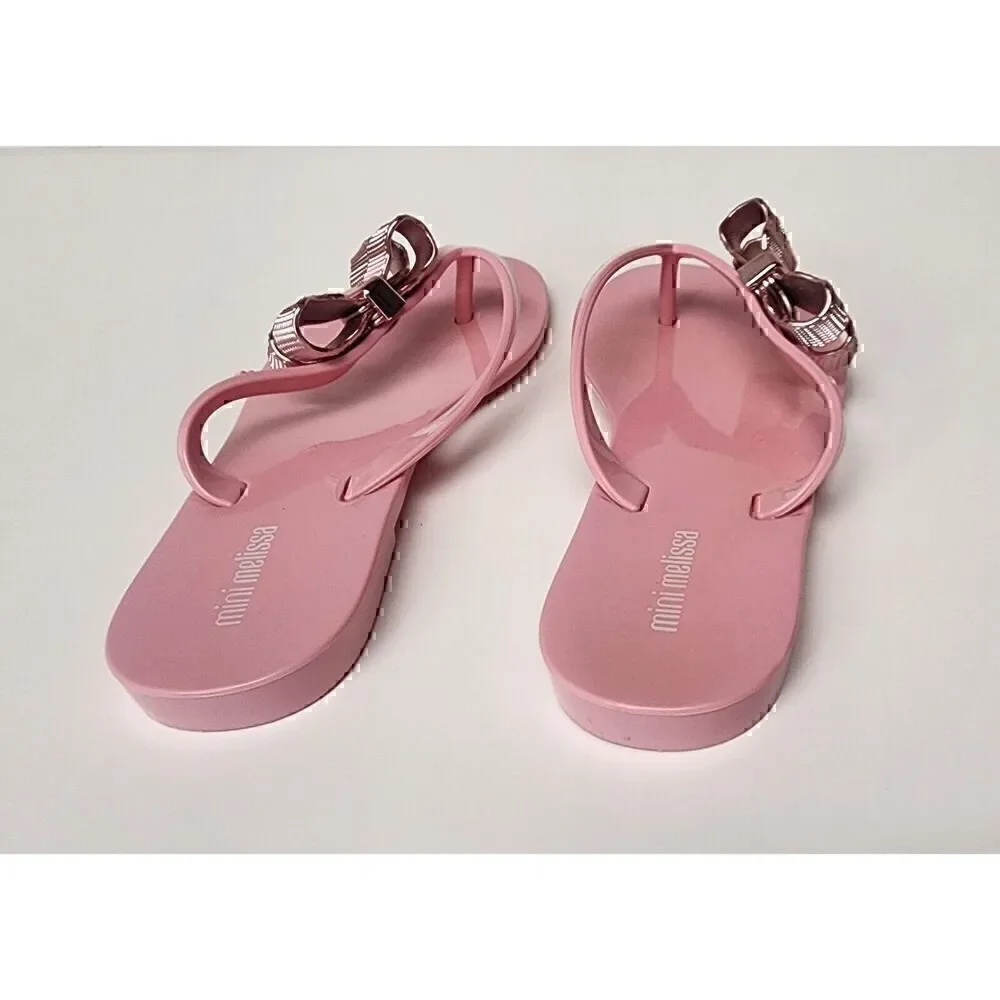 Mini Melissa Girls HARMONIC SWEET V AD Pink Thong Sandals Size 1/Eur 32